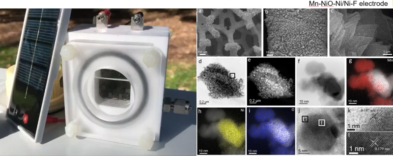 Seawater for H2 generation and electrode materials