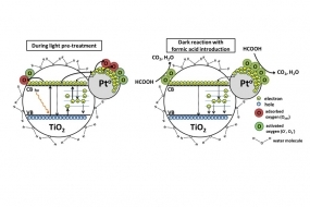 Graphical abstract on the role of adsorbed oxygen species in catalytic oxidation of Pt/TiO2