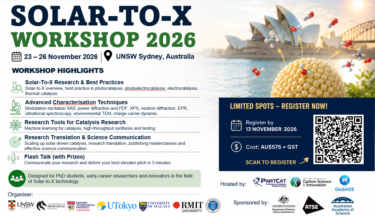 Solar to X Workshop - Catalysis Summer school